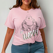 Buddha Stones BE HAPPY Laughing Buddha Tee T-shirt