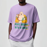 Buddha Stones Peace Begins With A Smile Tee T-shirt