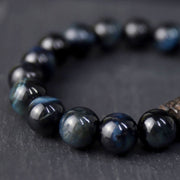 Buddha Stones Tiger Eye Ebony Wood Beads Calm Bracelet Bracelet BS 1