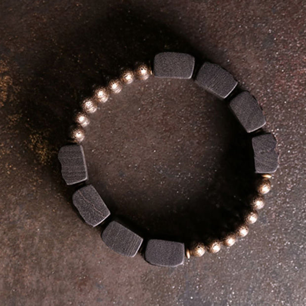 Buddha Stones Vintage Peace Ebony Wood Beads Balance Bracelet