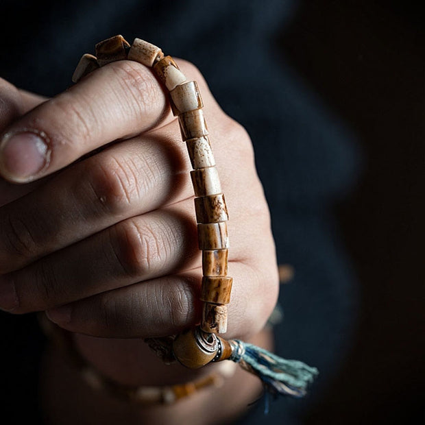 Buddha Stones Tietan Deer Bone Yak Bone Lucky Balance Bracelet