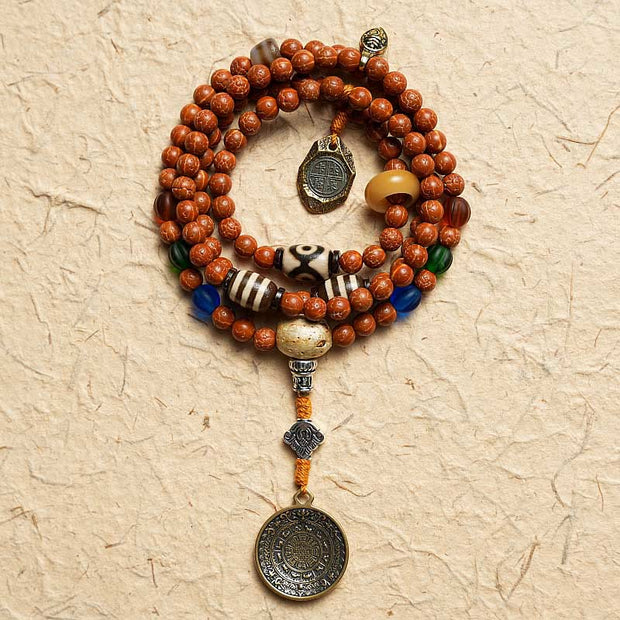 Buddha Stones Tibet Bodhi Seed 108 Mala Beads Wisdom Peace Bracelet Necklace