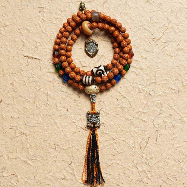 Buddha Stones Tibet Bodhi Seed 108 Mala Beads Wisdom Peace Bracelet Necklace