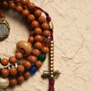 Buddha Stones Tibet Bodhi Seed 108 Mala Beads Wisdom Peace Bracelet Necklace Mala Bracelet BS 7