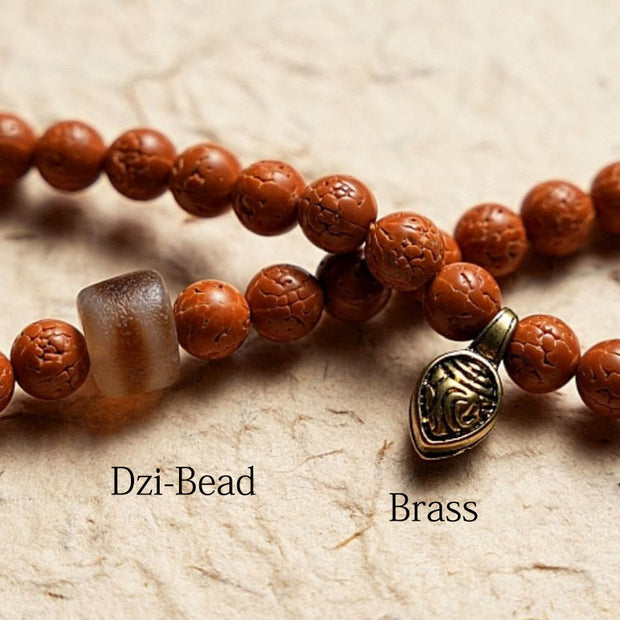 Buddha Stones Tibet Bodhi Seed 108 Mala Beads Wisdom Peace Bracelet Necklace Mala Bracelet BS 18