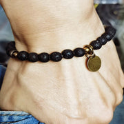 Buddha Stones Natural Lava Rock Beads Calm Support Healing Bracelet