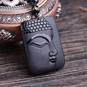 FREE Today: Transform Negative Energy Natural Black Obsidian Buddha Prayer Necklace Pendant FREE FREE 7