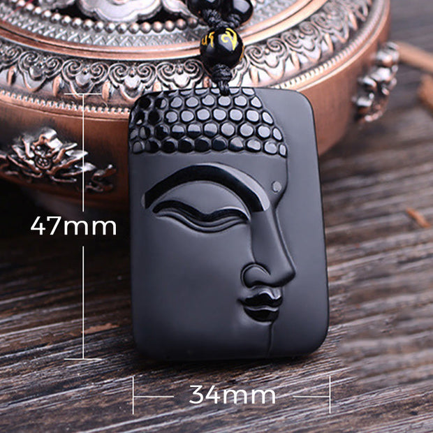 FREE Today: Transform Negative Energy Natural Black Obsidian Buddha Prayer Necklace Pendant FREE FREE 8