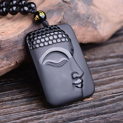 FREE Today: Transform Negative Energy Natural Black Obsidian Buddha Prayer Necklace Pendant FREE FREE Black Obsidian