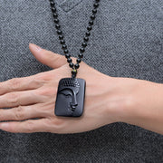 FREE Today: Transform Negative Energy Natural Black Obsidian Buddha Prayer Necklace Pendant FREE FREE 3