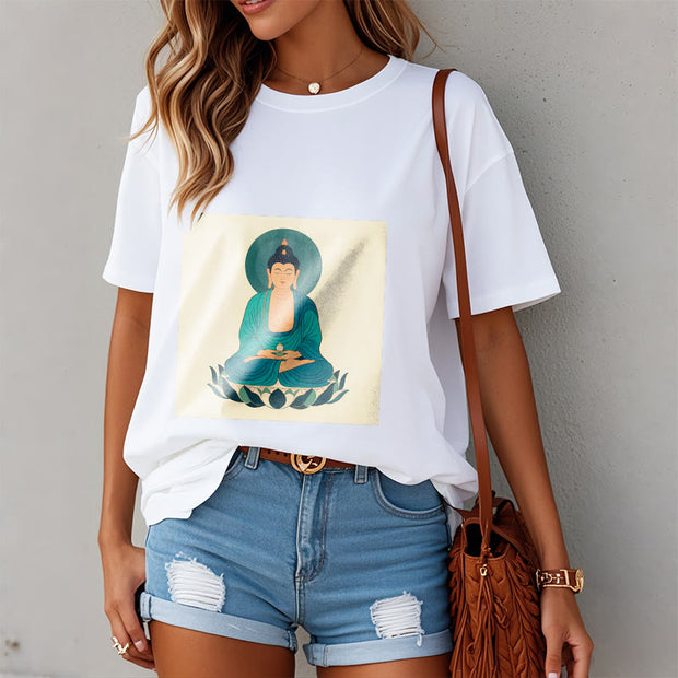 Buddha Stones Lotus Meditation Buddha Tee T-shirt