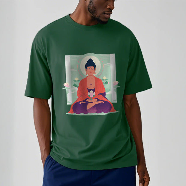 Buddha Stones Lotus Meditation Buddha Tee T-shirt