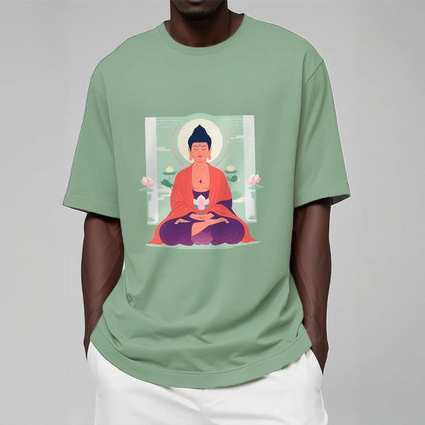 Buddha Stones Lotus Meditation Buddha Tee T-shirt