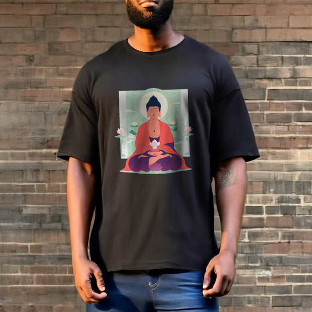 Buddha Stones Lotus Meditation Buddha Tee T-shirt