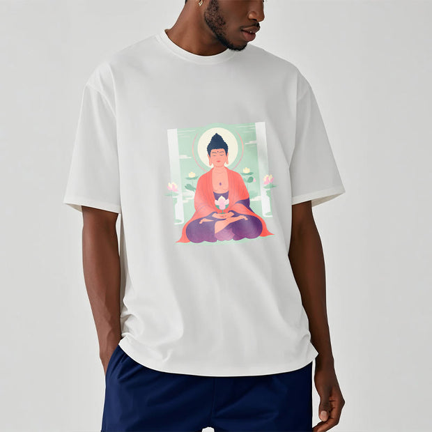 Buddha Stones Lotus Meditation Buddha Tee T-shirt