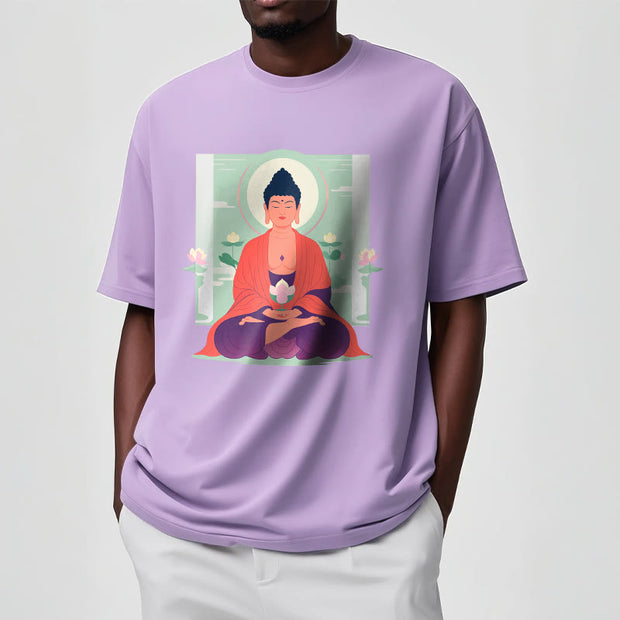 Buddha Stones Lotus Meditation Buddha Tee T-shirt