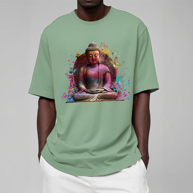 Buddha Stones Butterfly Meditation Buddha Tee T-shirt