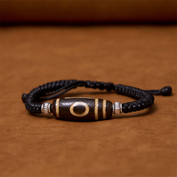 FREE Today: Increase Wisdom And Wealth Tibetan Nine-Eye Dzi Bead Three-eyed Dzi Bead Rope Bracelet FREE FREE One-eye Dzi Bead(Wrist Circumference 14-16cm)