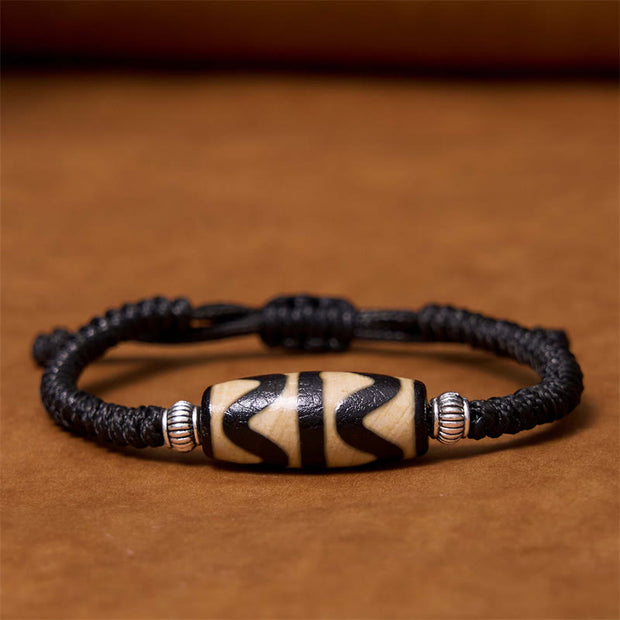 FREE Today: Increase Wisdom And Wealth Tibetan Nine-Eye Dzi Bead Three-eyed Dzi Bead Rope Bracelet FREE FREE Dzi Bead(Wrist Circumference 14-16cm)