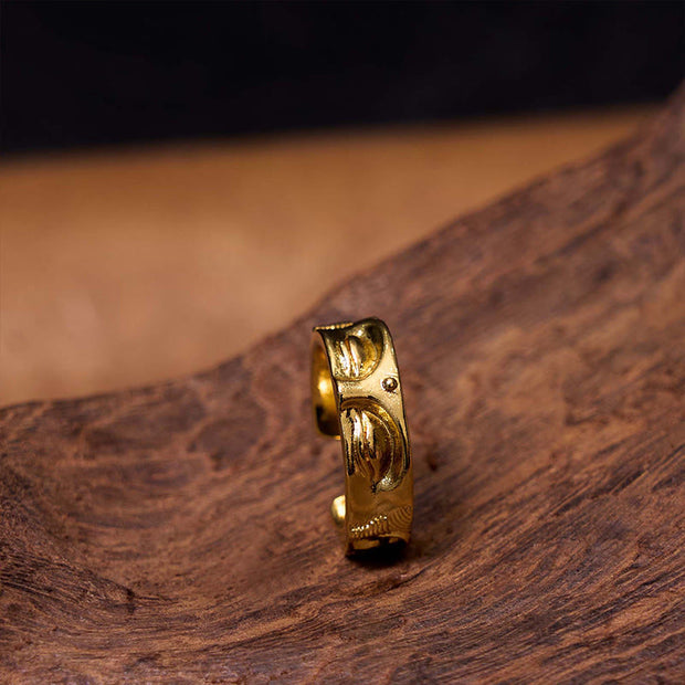 FREE Today: Spiritual Enlightenment Golden Meditation Buddha Copper Adjustable Ring FREE FREE 3