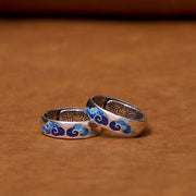 FREE Today: Good Fortune Blue Auspicious Clouds Pattern Copper Adjustable Ring FREE FREE 1