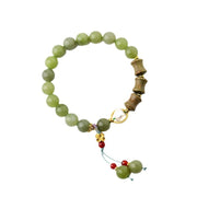 Buddha Stones Jade Sandalwood Bamboo Pearl Prosperity Bracelet Bracelet BS 3