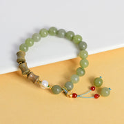 Buddha Stones Jade Sandalwood Bamboo Pearl Prosperity Bracelet Bracelet BS 2