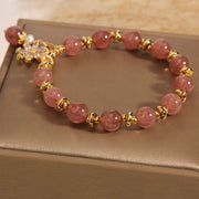 FREE Today: Universal Love Natural Strawberry Quartz Crystal Chrysanthemum Pearl Bracelet FREE FREE 4