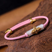 FREE Today: Mindfulness Thinking Four-Faced Buddha Copper String Bracelet FREE FREE Silver Gold Flower Pink String(Wrist Circumference: 14-20cm)