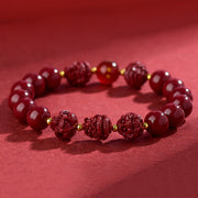 Buddha Stones Chinese Zodiac Cinnabar Keep Away Evil Spirits Blessing Bracelet Bracelet BS main