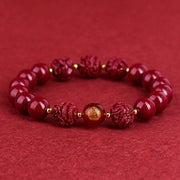 Buddha Stones Chinese Zodiac Cinnabar Keep Away Evil Spirits Blessing Bracelet Bracelet BS 17