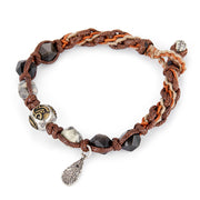 Buddha Stones Retro 925 Sterling Silver Silver Sheen Obsidian Transport Rope Handmade Braided Bracelet Bracelet BS 10