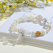 Buddha Stones White Agate Pearl 18 Beads Balance Luck Bracelet Bracelet BS 6