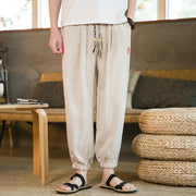 Buddha Stones Plain Drawstring Cotton Men's Harem Pants With Pockets Men's Harem Pants BS 12