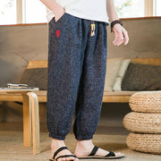 Buddha Stones Plain Drawstring Cotton Men's Harem Pants With Pockets Men's Harem Pants BS 20