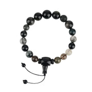 Buddha Stones Five Elements Various Crystal Black Obsidian Wealth Wisdom Bracelet Bracelet BS 9