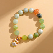 Buddha Stones Natural Jade Dancing Lion Charm Prosperity Luck Bracelet Bracelet BS 2