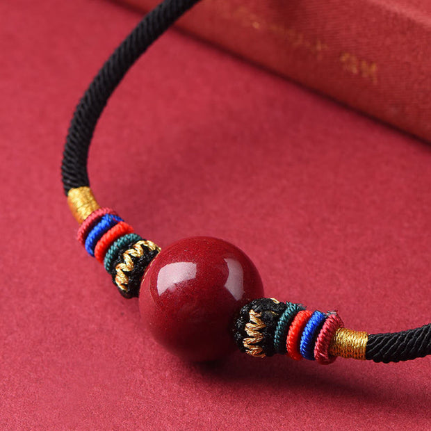 Buddha Stones Cinnabar Lucky Bead Keep Away Evil Spirits Necklace Pendant Necklaces & Pendants BS 2