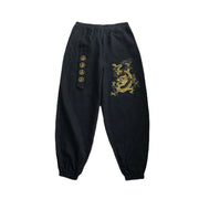 Buddha Stones Auspicious Clouds Dragon Cotton Men's Pants With Pockets Men's Pants BS 6