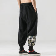 Buddha Stones Ocean Waves Lace-up Cotton Men's Harem Pants With Pockets Men's Harem Pants BS 2