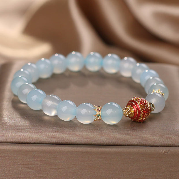 FREE Today: Protection And Courage Natural Aquamarine Flower Bead Bracelet FREE FREE 4