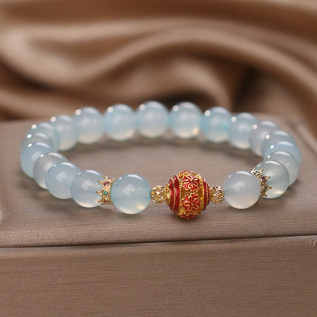 FREE Today: Protection And Courage Natural Aquamarine Flower Bead Bracelet FREE FREE 6