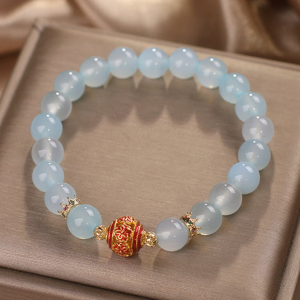 FREE Today: Protection And Courage Natural Aquamarine Flower Bead Bracelet FREE FREE 2