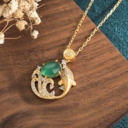 FREE Today: Auspiciousness And Happiness Green Chalcedony Koi Fish Necklace Pendant FREE FREE 2