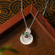 FREE Today: Positive And Harmony Natural Chalcedony Ginkgo Leaf Peace Buckle Necklace Pendant