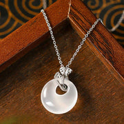 FREE Today: Positive And Harmony Natural Chalcedony Ginkgo Leaf Peace Buckle Necklace Pendant FREE FREE 2