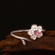 FREE Today: Happiness and Hope 925 Sterling Silver Cherry Blossom Sakura Flower Adjustable Ring FREE FREE 1