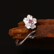 FREE Today: Happiness and Hope 925 Sterling Silver Cherry Blossom Sakura Flower Adjustable Ring FREE FREE 8