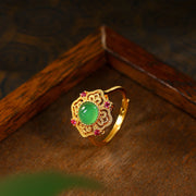 FREE Today: Courage And Insight Green Chalcedony Hollow Pattern Adjustable Ring FREE FREE 2