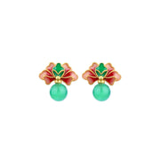 FREE Today: Enhance Self-Confidence 925 Sterling Silver Posts Green Chalcedony Good Luck Lotus Stud Earrings FREE FREE 3